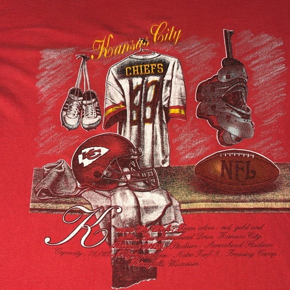 NFL (Nutmeg) - Kansas City Chiefs Locker Room T-Shirt 1990s X-Large - Picture 2 of 11